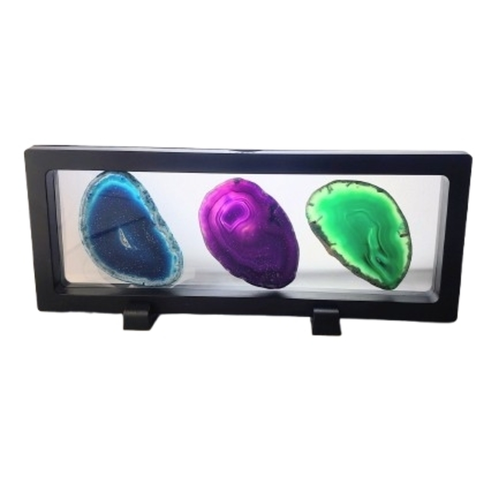 Colorful Agate Slice Display